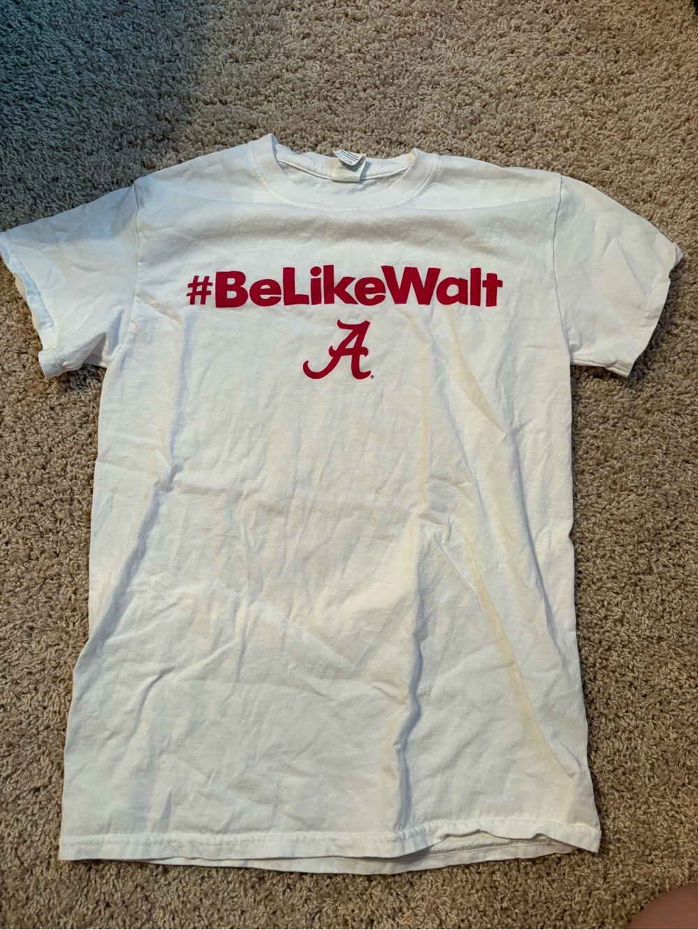 #BeLikeWalt White T‑Shirt with Crimson Script A